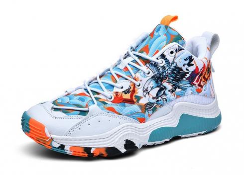 Fashion Basketball Shoes HZJ82918 White Green Multi Color